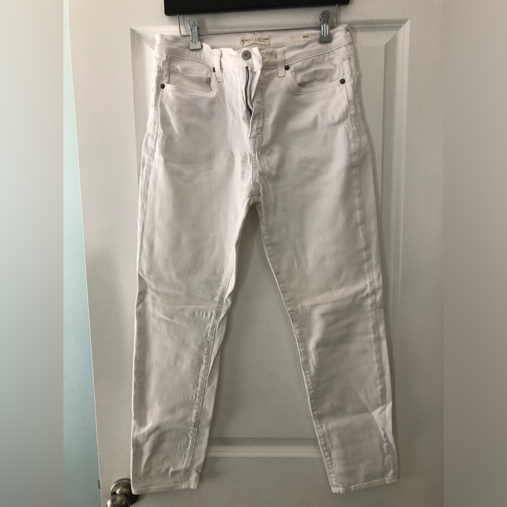Nili Lotan mid rise white jeans